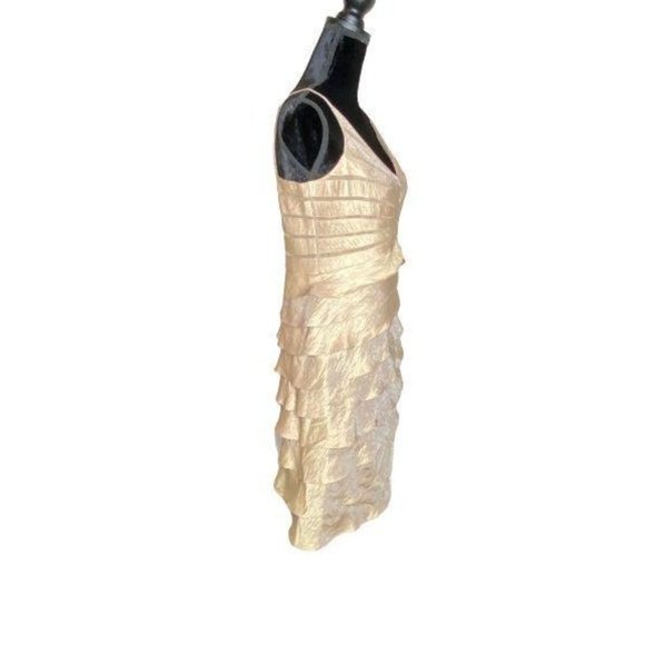 Adrianna Papell Rayon Champaign Cocktail Dress - Picture 5 of 13